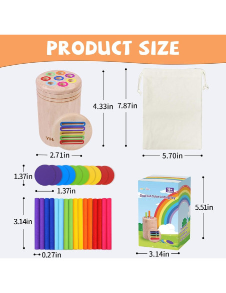 Juguete Educativo de Madera YHHYToy Clasificación de Colores Juguete Educativo de Madera YHHYToy Clasificación de Colores