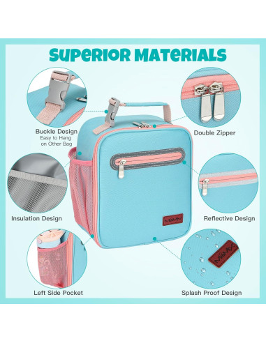 Caja de Almuerzo Bento MaMix Azul Pastel 1300ml 4 Compartimentos