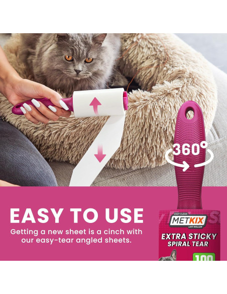 Rodillo de Pelusa Metkix para Mascotas 1 Unidad 100 Hojas Rodillo de Pelusa Metkix para Mascotas 1 Unidad 100 Hojas