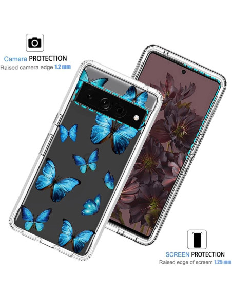 Funda Protectora TPU Cristalina Mariposa para Google Pixel 7 Pro