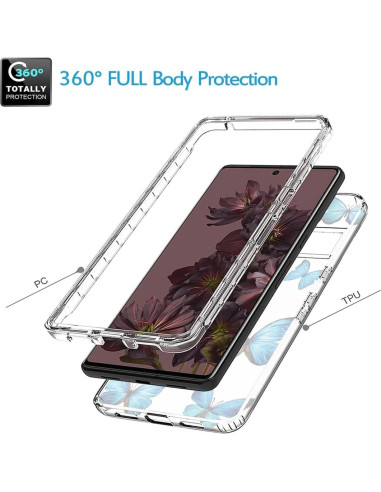 Funda Protectora TPU Cristalina Mariposa para Google Pixel 7 Pro