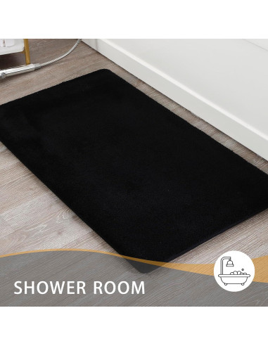 Alfombra de Baño MINIDEAR 40x61cm Negra Antideslizante