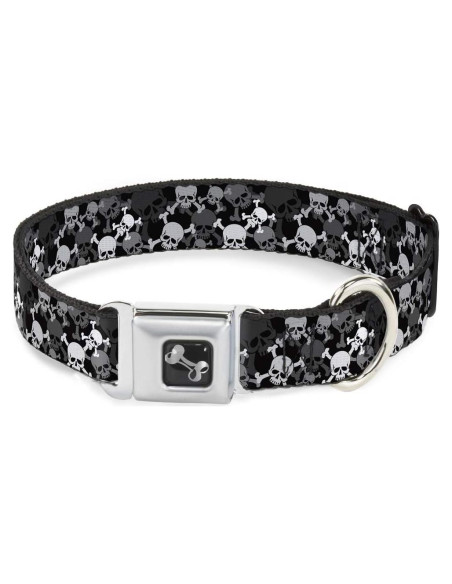 Collar de Perro Buckle-Down Calaveras Apiladas 23-38 cm Collar de Perro Buckle-Down Calaveras Apiladas 23-38 cm