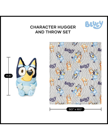 Conjunto Manta y Almohada Abrazo Bluey 127x152 cm Suave Conjunto Manta y Almohada Abrazo Bluey 127x152 cm Suave