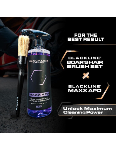 Juego de Cepillos de Detalle Blackline - Cerdas de Jabalí