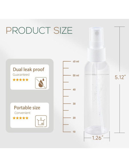 Botellas de Spray 60ml ZIZEMOJA 3 Pack Reutilizables Botellas de Spray 60ml ZIZEMOJA 3 Pack Reutilizables