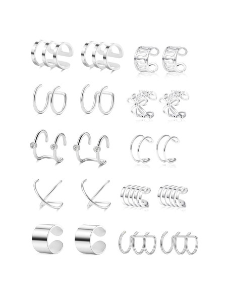 Aretes Clip Tornito 10 Pares Acero Inoxidable Ajustables Aretes Clip Tornito 10 Pares Acero Inoxidable Ajustables