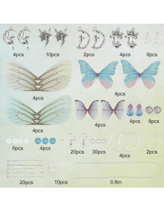 Kit de Fabricación de Joyería SUNNYCLUE 10 Pares Pendientes Mariposa 2