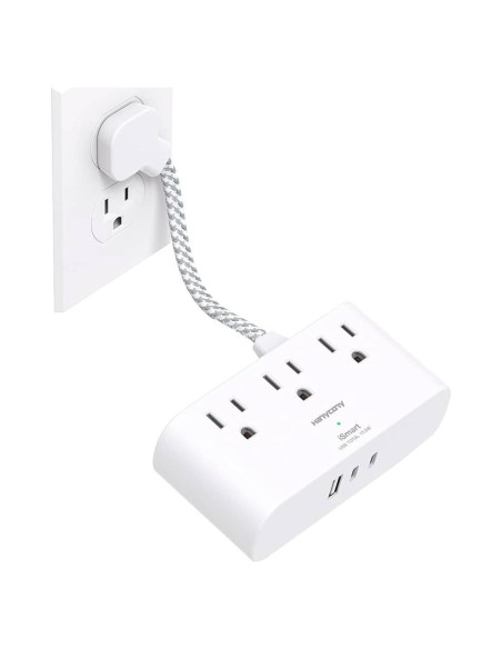 Regleta de Enchufe HANYCONY 3 Salidas 3 USB C 30.48 cm Regleta de Enchufe HANYCONY 3 Salidas 3 USB C 30.48 cm