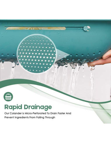 Colador Plegable WYOK Verde Expandible 4.73L para Cocina