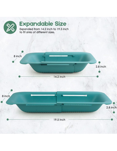 Colador Plegable WYOK Verde Expandible 4.73L para Cocina