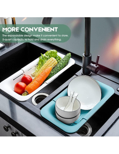 Colador Plegable WYOK Verde Expandible 4.73L para Cocina