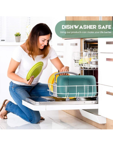 Colador Plegable WYOK Verde Expandible 4.73L para Cocina