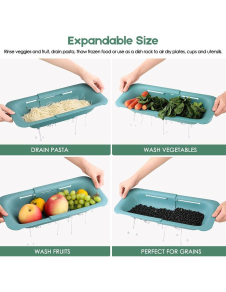 Colador Plegable WYOK Verde Expandible 4.73L para Cocina Colador Plegable WYOK Verde Expandible 4.73L para Cocina