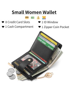 Cartera Slim GAEKEAO para Mujeres con Bloqueo RFID - Negro 2