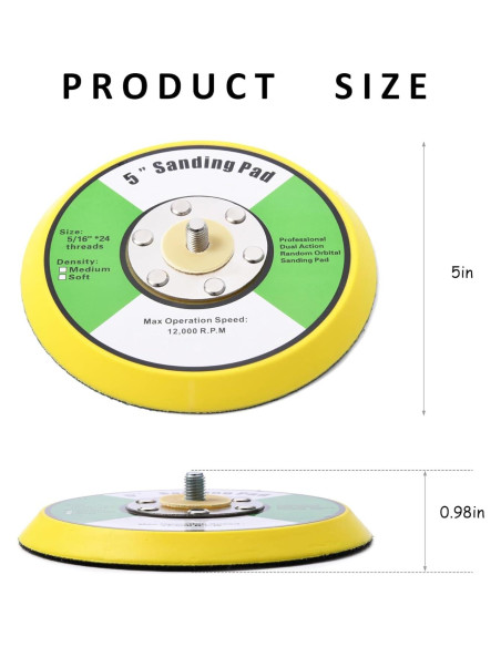 Pad de Respaldo Flexible 5" Shiningeyes con Gancho y Bucle Pad de Respaldo Flexible 5" Shiningeyes con Gancho y Bucle