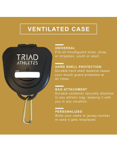Protector Bucal Deportivo Triad Athletes Adulto Negro 2 Piezas 2