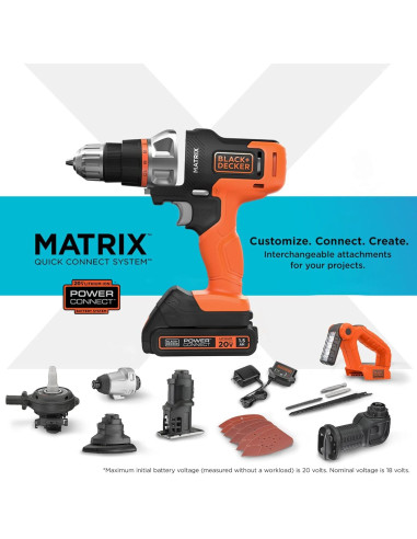 Kit de Herramientas Inalámbrico Black+Decker 20V MAX 7 Piezas