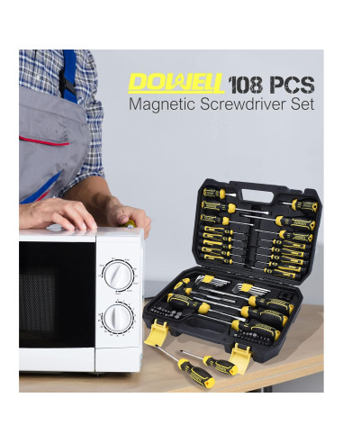 Juego de Destornilladores DOWELL 108 Piezas Magnéticos