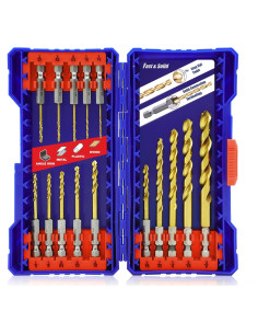 Juego de 15 Brocas Hexagonales JEFE HSS para Metal