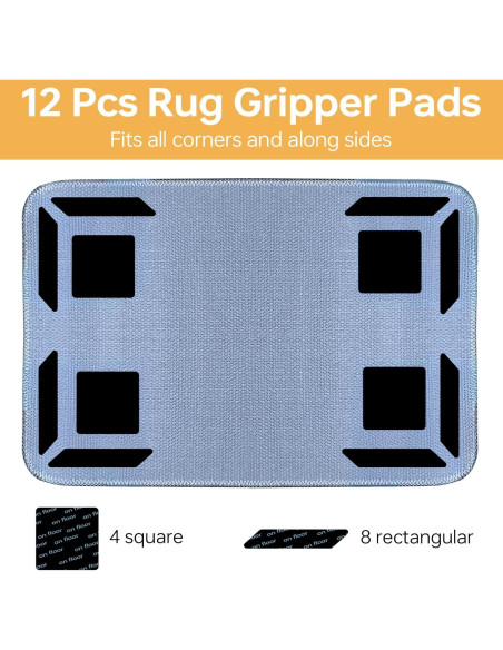 Agarradores de Alfombra Antideslizantes Reutilizables 12 Pcs Agarradores de Alfombra Antideslizantes Reutilizables 12 Pcs