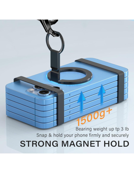 Soporte Magnético para Teléfono Qiruicomy MagSafe Negro Soporte Magnético para Teléfono Qiruicomy MagSafe Negro