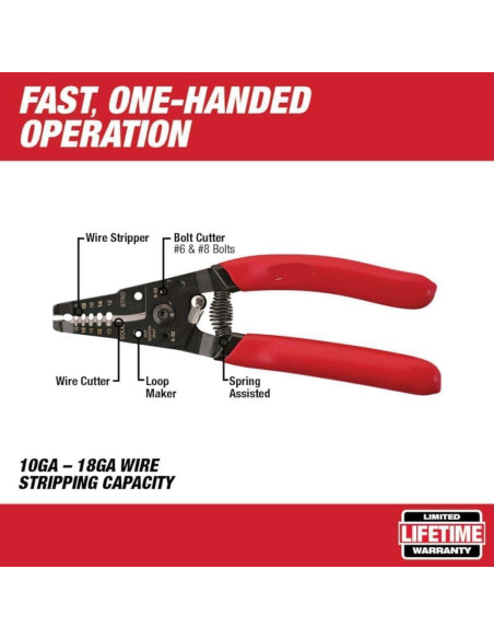 Pelacables Profesional Milwaukee 48-22-6109 18 cm Acero Rojo Pelacables Profesional Milwaukee 48-22-6109 18 cm Acero Rojo