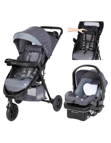 Carrito de Viaje Baby Trend Passport Gris Dash con Asiento