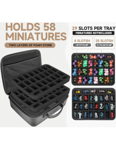 Estuche de Dados DND Mumlicha Negro para Miniaturas RPG 2