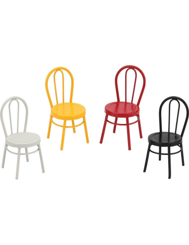 Juego 2 Sillas Miniatura Bistro Cutemini Hierro Amarillo 8.2cm