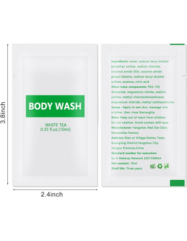 Gel de Ducha Mini HQSLsund 100 Piezas Aroma Té Blanco 10 ml