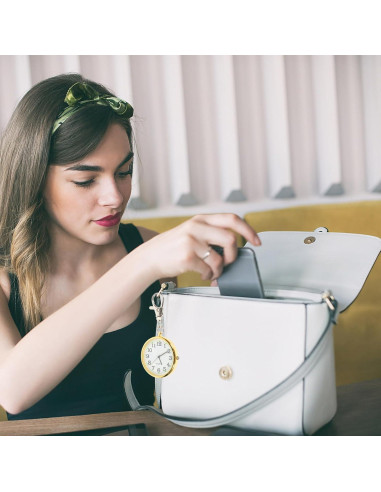 Reloj de bolsillo iplusmile con clip y llavero unisex