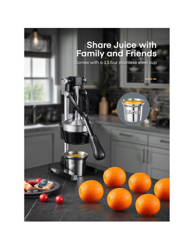 Exprimidor Manual FOHERE de Cítricos 400ml Acero Inoxidable