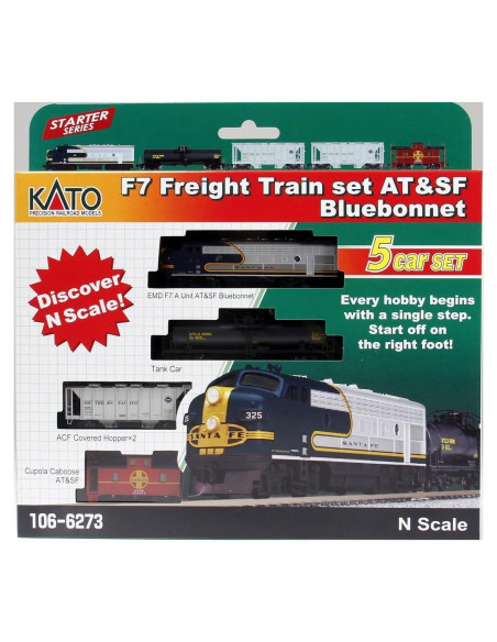 Conjunto de tren de carga Kato F7 Santa Fe 5 piezas Conjunto de tren de carga Kato F7 Santa Fe 5 piezas