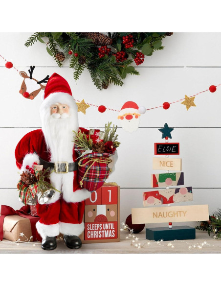 Figura de Santa Claus Uten 31 cm con Regalos y Campana Figura de Santa Claus Uten 31 cm con Regalos y Campana