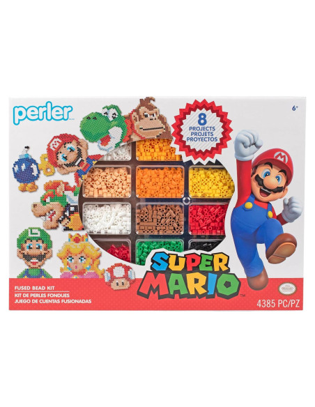 Kit Perler Super Mario Deluxe 4385 piezas y 8 patrones Kit Perler Super Mario Deluxe 4385 piezas y 8 patrones