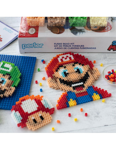 Kit Perler Super Mario Deluxe 4385 piezas y 8 patrones