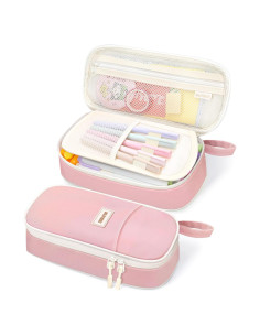 Estuche de Lápices SUNEE Rosa Grande con Cremallera