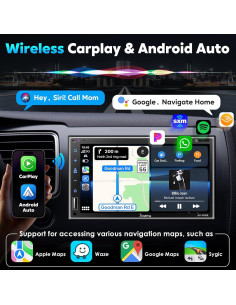 Estéreo de Coche SJoyBring Doble Din 7" Carplay Inalámbrico 2