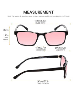 Gafas de lectura FL-41 Calabria Pink para fotofobia 1.25x 2