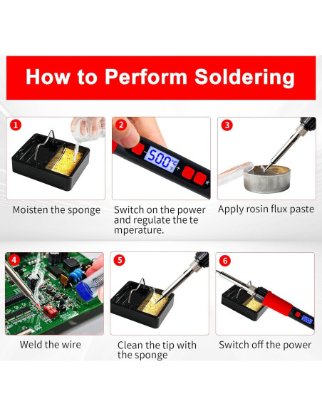 Kit de Soldador PNECK 909DR 80W Pantalla LCD Temperatura 180-500C Kit de Soldador PNECK 909DR 80W Pantalla LCD Temperatura 180-500C