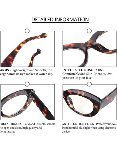 Gafas de Lectura MMOWW Ojo de Gato 3 Pares Bloqueo Luz Azul