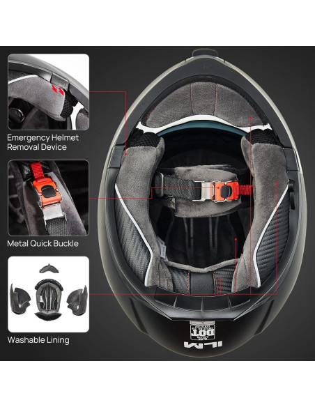 Casco Modular ILM 159 Rojo X-Grande Doble Visera DOT Casco Modular ILM 159 Rojo X-Grande Doble Visera DOT