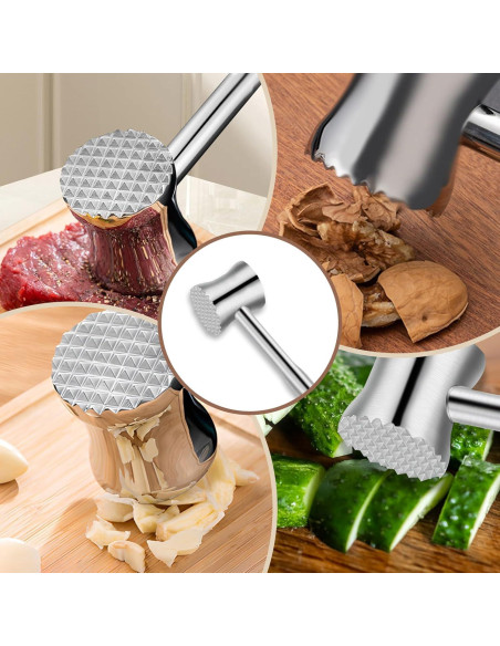 Mazo Aplanador de Carne Yitexin Acero Inoxidable 304 24.5 cm Mazo Aplanador de Carne Yitexin Acero Inoxidable 304 24.5 cm