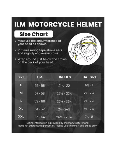 ILM Casco de Moto Doble Visor Modelo 861A Verde Profundo Mar XXL