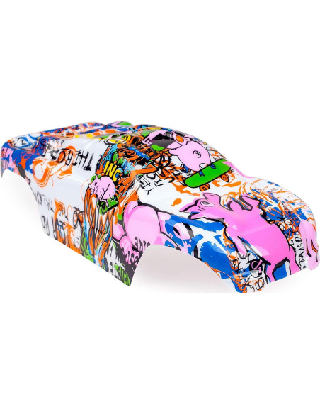Cuerpo RC Personalizado Graffiti Rosa 1/10 Rustler Pig Cuerpo RC Personalizado Graffiti Rosa 1/10 Rustler Pig