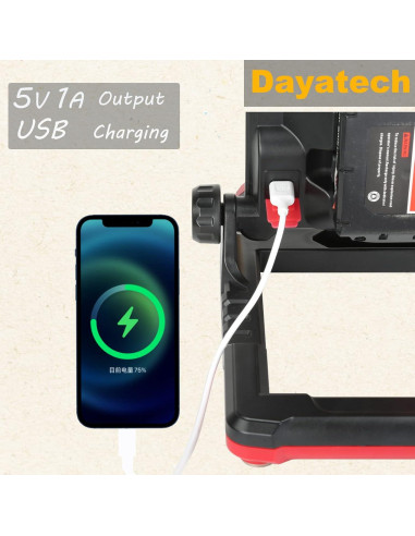 Luz de Trabajo LED Inalámbrica 20W 3000LM DAYATECH Plegable