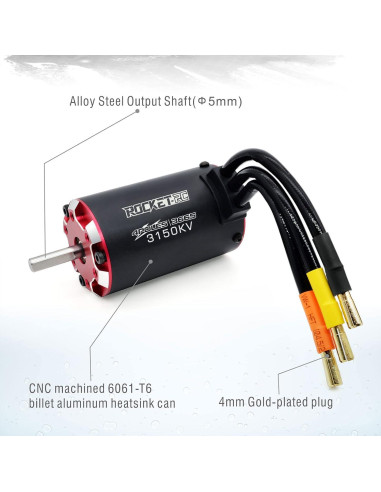 Motor sin escobillas Rocket-RC V2 3150KV + ESC 90A para RC