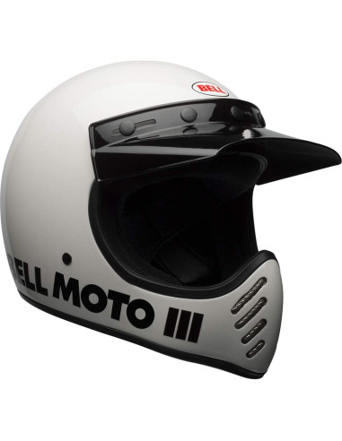 Casco Bell Moto-3 Blanco Brillante Grande 40,6x30,5 cm
