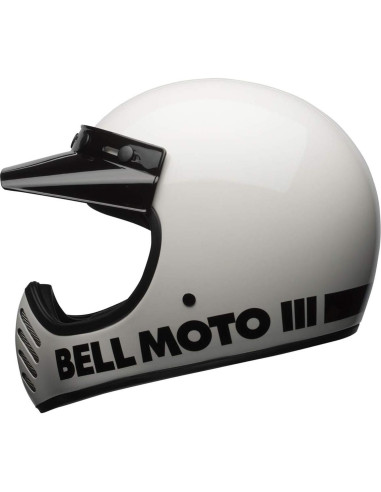 Casco Bell Moto-3 Blanco Brillante Grande 40,6x30,5 cm